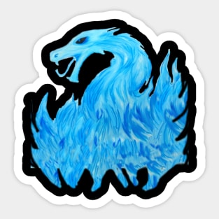 Blue Flame Dragon (Front) Sticker